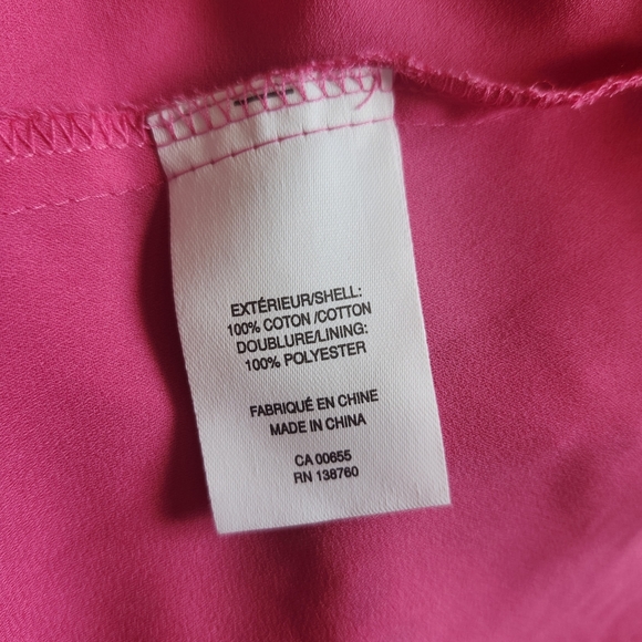 Reitmans Cotton Sz 1X Eyelet Dress Square Neck Fushia  Puff Sleeve Sundress - Picture 6 of 9